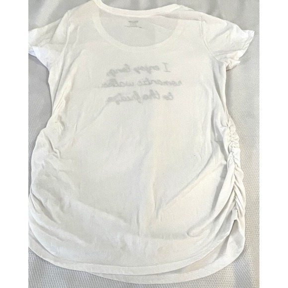 "I enjoy romantic walks... to the fridge." Womans Motherhood Maternity Size LG - Picture 9 of 9